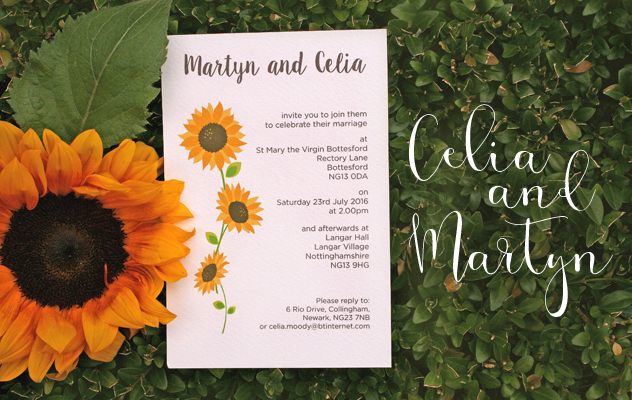 Celia and Martyn's Sunflowr Wedding Invitations