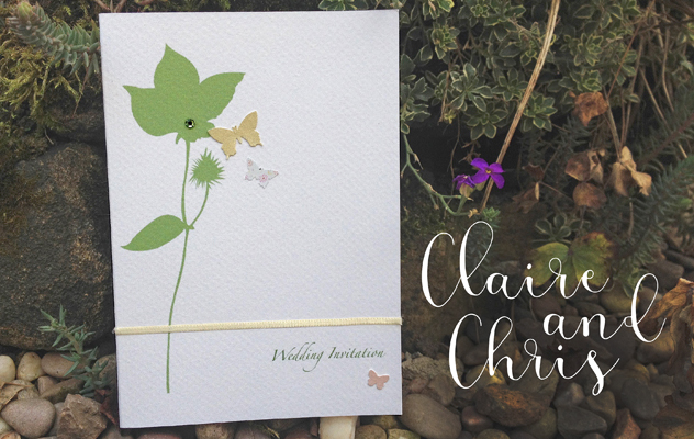 chris and claire bespoke design fresh green spring wedding inviations
