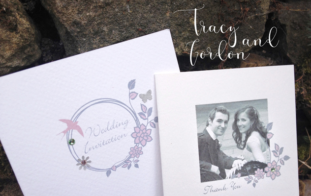 Gordon and Tracy wedding bespoke spring wedding vintage antique style wedding invitations