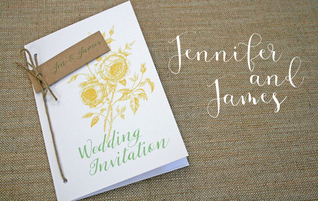 Jennifer and James' English Country Garden Wedding Invitations