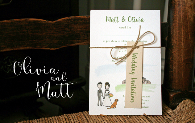 Olivia and Matt's Illustrated Wedding Invitations