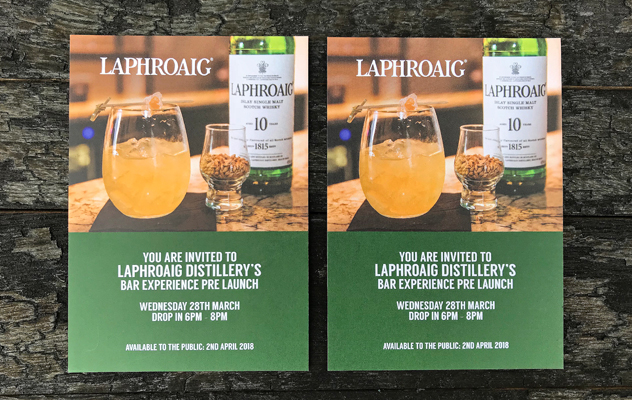Laphroaig cocktail postcard