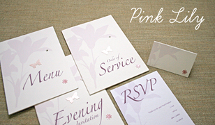 Pink Lily Wedding Invitations