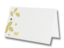 gold leaf wedding place card