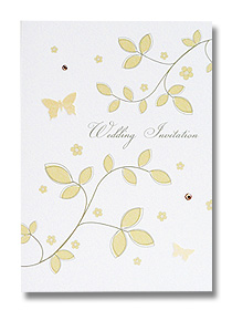 gold leaf wedding invitations