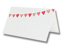 heart shaped bunting wedding place cards