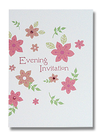 pink floral evening invitation wedding
