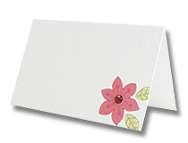 pink flowers wedding place card
