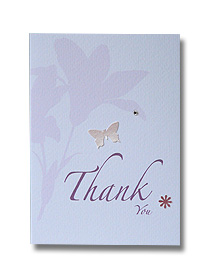 pink lily thank you card classical and elegant design